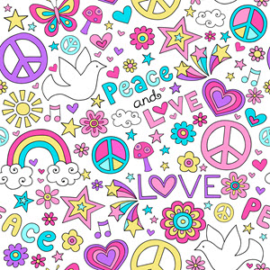 Peace and love doodles